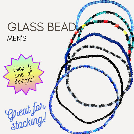 Glass bead bracelets - Men's